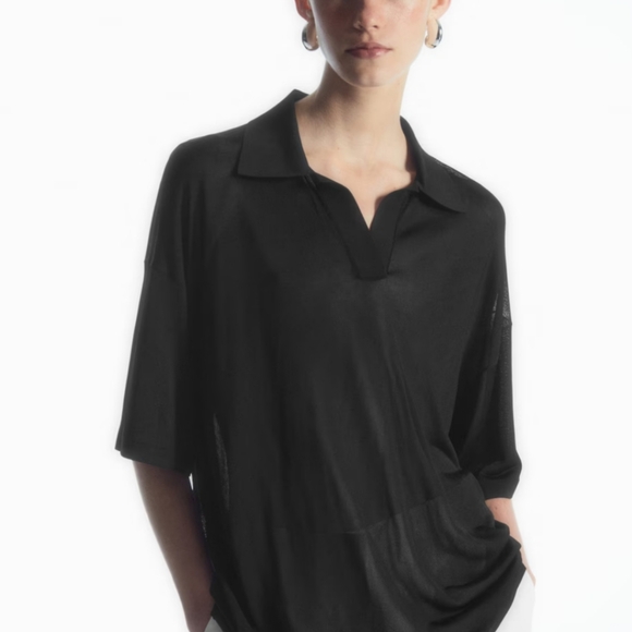 COS Tops - COS oversized sheer polo shirt